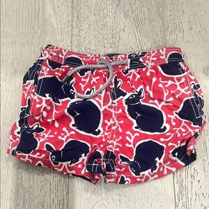 Kids Red Bunny Print Shorts